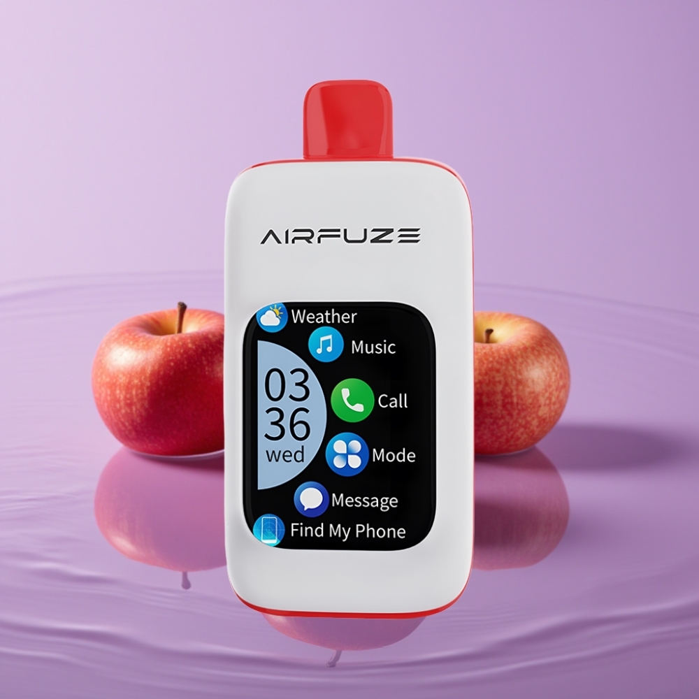 AirFuze Smart 30000 Puffs Disposable Pod تفاح ثلاثي - شاشة لمس 201 بوصة، 5 نيكوتين، 900mAh