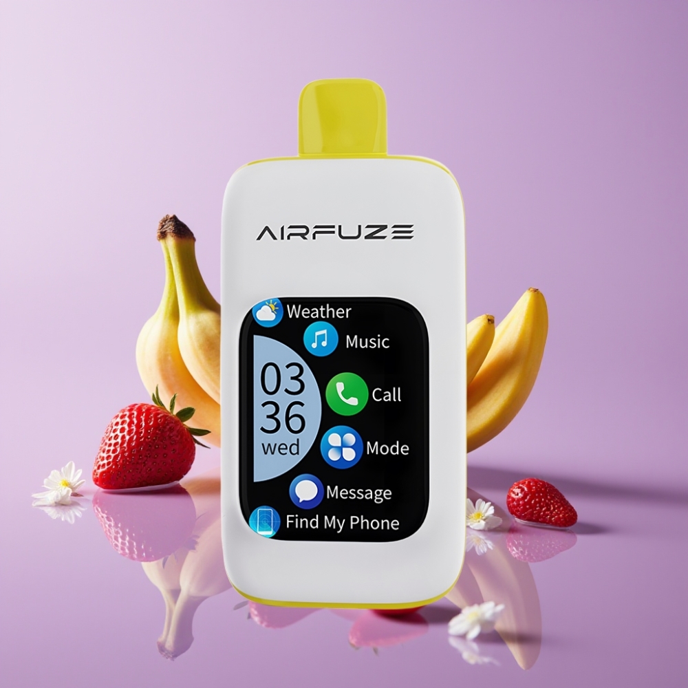 AirFuze Smart 30000 Puffs Disposable Pod فراولة موز - شاشة تعمل باللمس 201 900mAh Type-C
