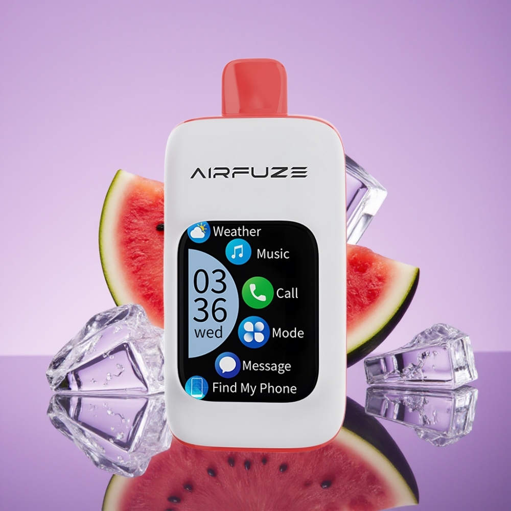 AirFuze Smart 30000 نفث جهاز تبخير قابل للتخلص بنكهة البطيخ المثلج - شاشة لمس 5 نيكوتين 900mAh
