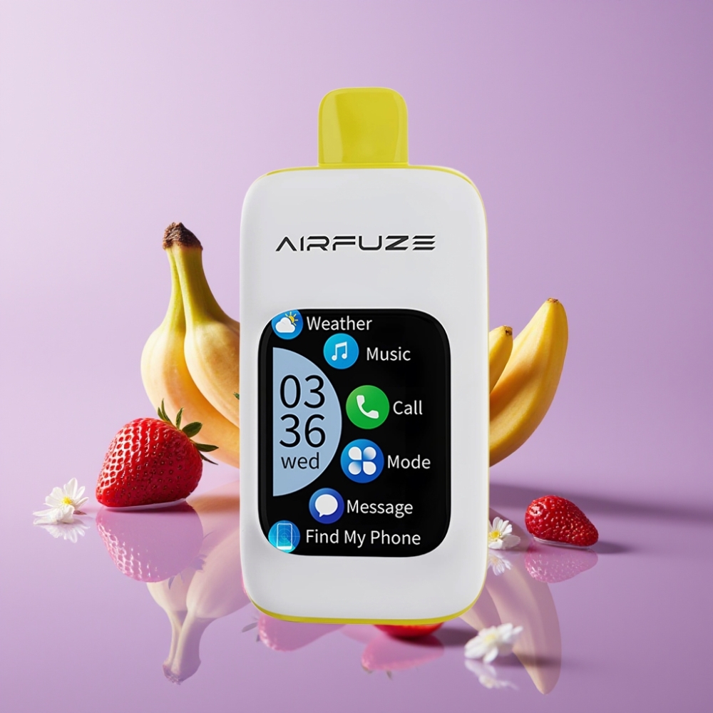 AirFuze Smart Pro 40000 نَفخة ستروبيري موز - 900mAh، 20مل، شاشة ذكية، 3 أوضاع