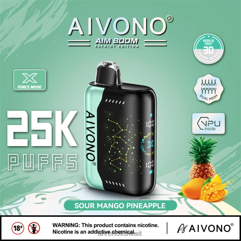 Aivono AIM BOOM 25000 الأناناس المانجو الحامض - RF62V351 Aivono Vape Price