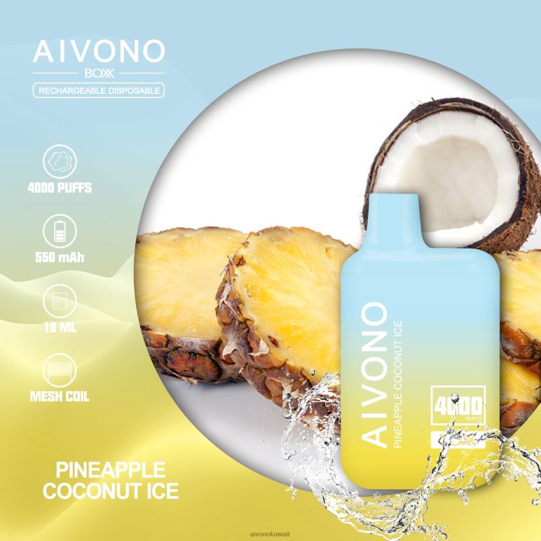 Aivono AIM BOXX 4000 الأناناس وجوز الهند الجليد - RF62V222 Aivono Vape Review