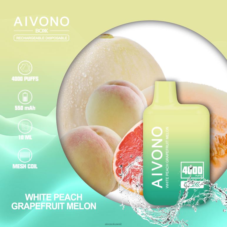 Aivono AIM BOXX 4000 الخوخ الأبيض الجريب فروت البطيخ - RF62V224 Aivono Vape Review Reddit