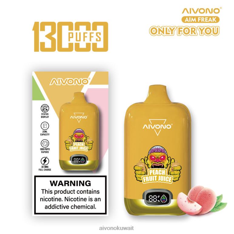 Aivono AIM FREAK 13000 عصير فاكهة الخوخ - RF62V245 Aivono Kuwait