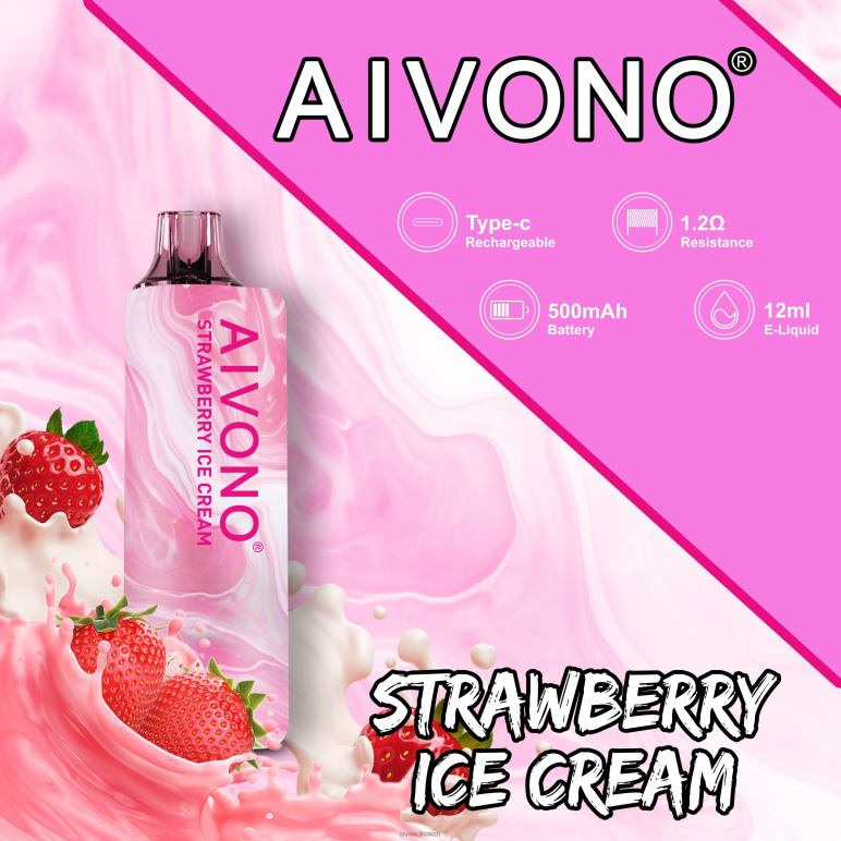 Aivono AIM GUN 7000 آيس كريم الفراولة - RF62V105 Aivono Kuwait