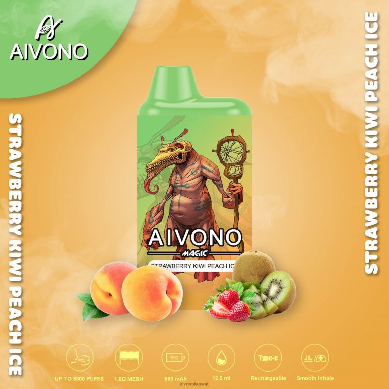 Aivono AIM MAGIC 5800 علبة سجائر بالفم فراولة كيوي خوخ مثلج - RF62V96 Aivono Vape Review Reddit