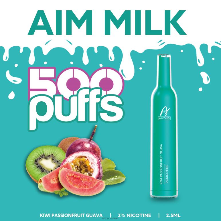 Aivono AIM MILK 500 كيوي باشن فروت جوافة - RF62V272 Aivono Vape Review Reddit