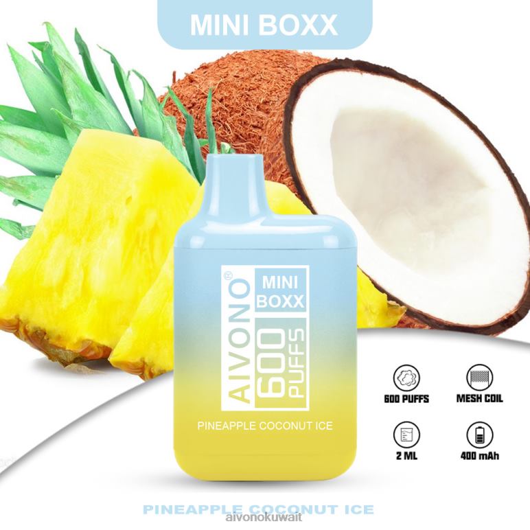 Aivono AIM MINI BOXX 600 الأناناس وجوز الهند الجليد - RF62V238 Aivono Vape Review