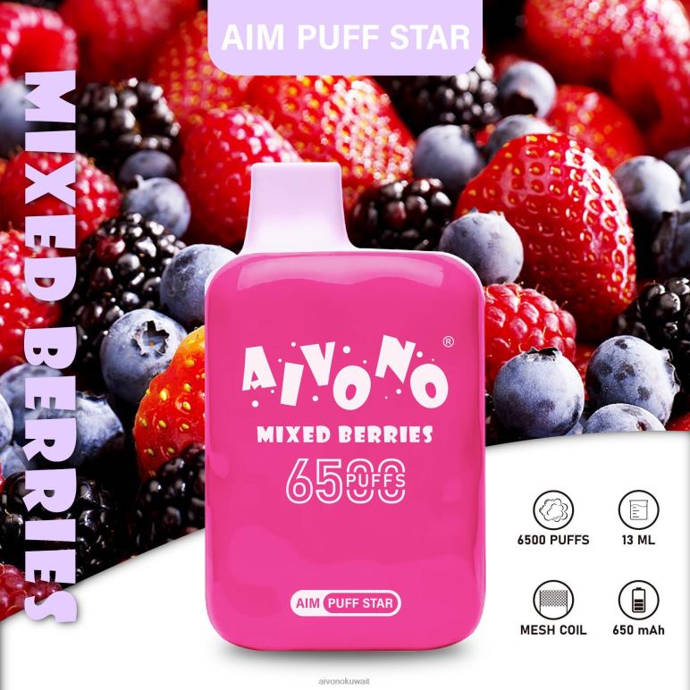 Aivono AIM PUFF STAR 6500 التوت المختلط - RF62V290 Aivono Vape Review