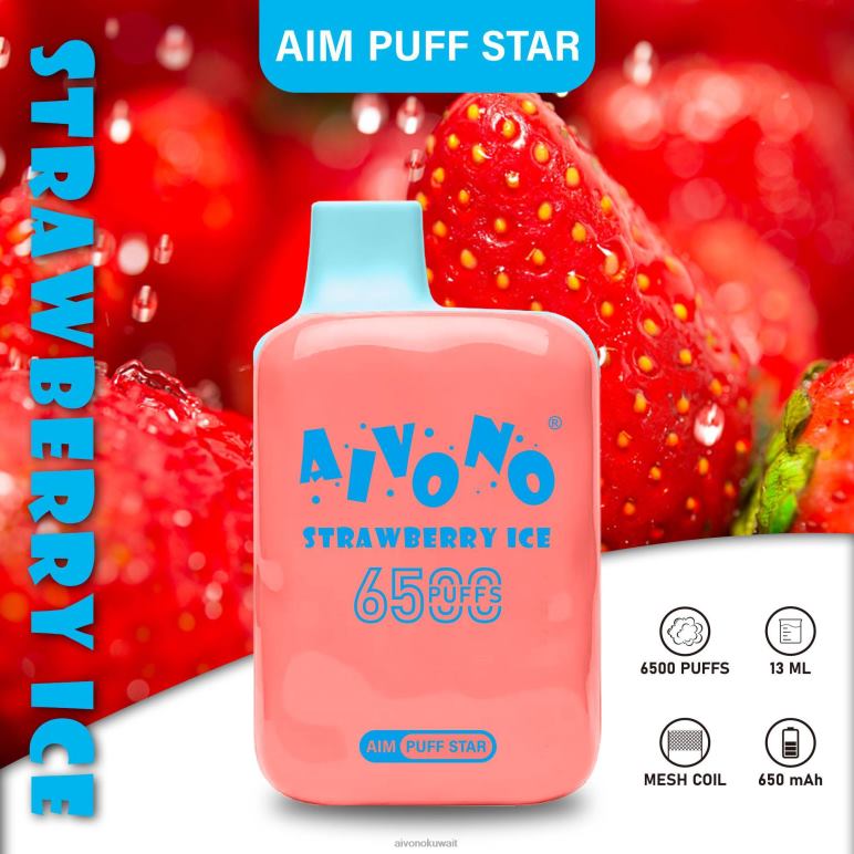 Aivono AIM PUFF STAR 6500 جليد الفراولة - RF62V288 Aivono Vape Review Reddit