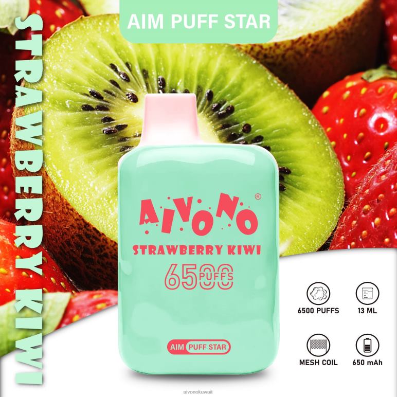 Aivono AIM PUFF STAR 6500 كيوي فراولة - RF62V294 Aivono Vape Review