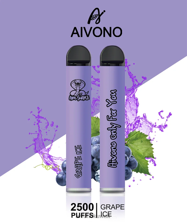 Aivono AIM SNAKE 2500 جليد العنب - RF62V306 Aivono Vape Review
