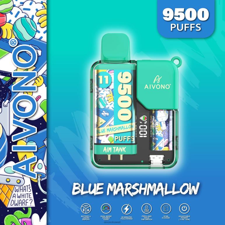 Aivono AIM TANK 9500 الخطمي الأزرق - RF62V42 Aivono Vape Review