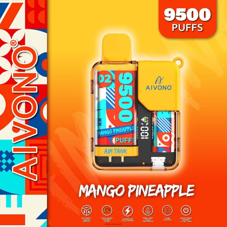 Aivono AIM TANK 9500 مانجو اناناس - RF62V34 Aivono Vape Review