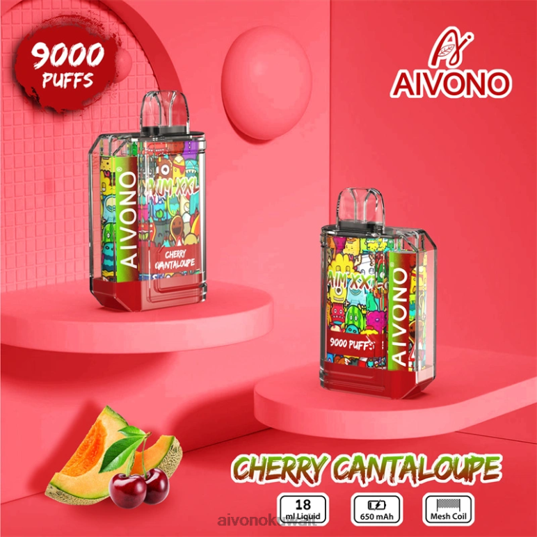 Aivono AIM XXL 9000 ملصق فم شفاف الشمام الكرز - RF62V57 Aivono Kuwait