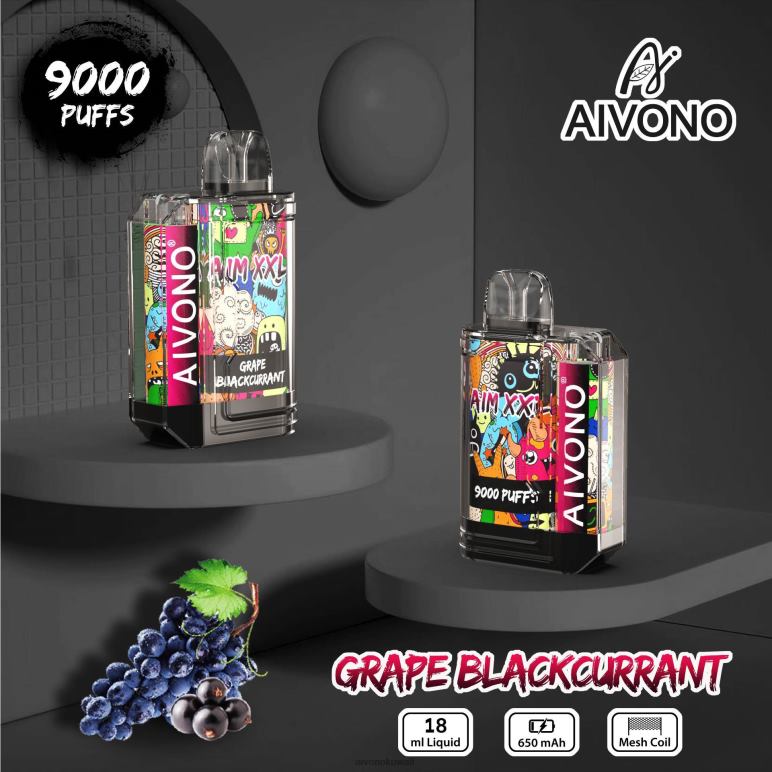 Aivono AIM XXL 9000 ملصق فم شفاف العنب عنب الثعلب - RF62V56 Aivono Vape Review Reddit