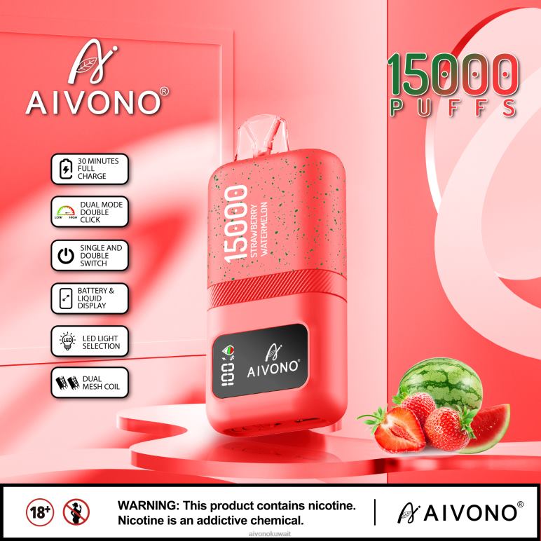 Aivono AIM magic 15000 الفراولة والبطيخ - RF62V58 Aivono Vape Review