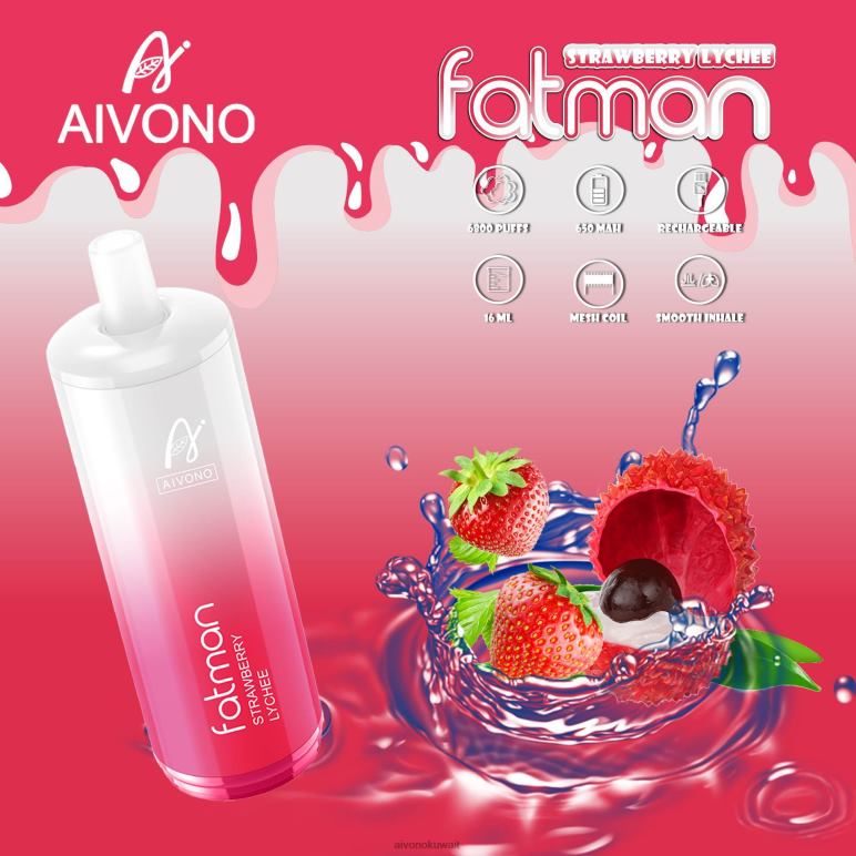Aivono FATMAN 6800 ليتشي الفراولة - RF62V23 Aivono Vape Price