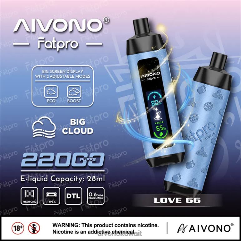 Aivono Fatpro 22000 الحب 66 - RF62V6 Aivono Vape Review