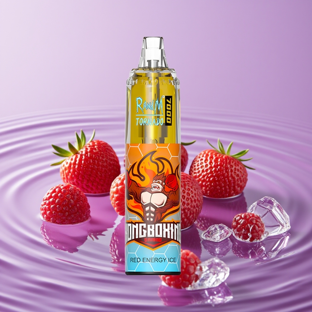 Fumot Tornado 7000 بخاخ قابل للتخلص منه نكهة Red Energy Ice 7000 نفث 14 مل بطارية 850 مللي أمبير