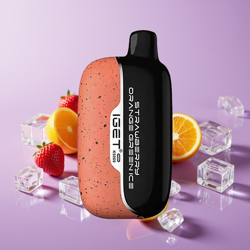 IGET Moon K5000 Puffs - فراولة برتقال جليد أخضر - 5000 نفخة، 135 أوم، 815 جم