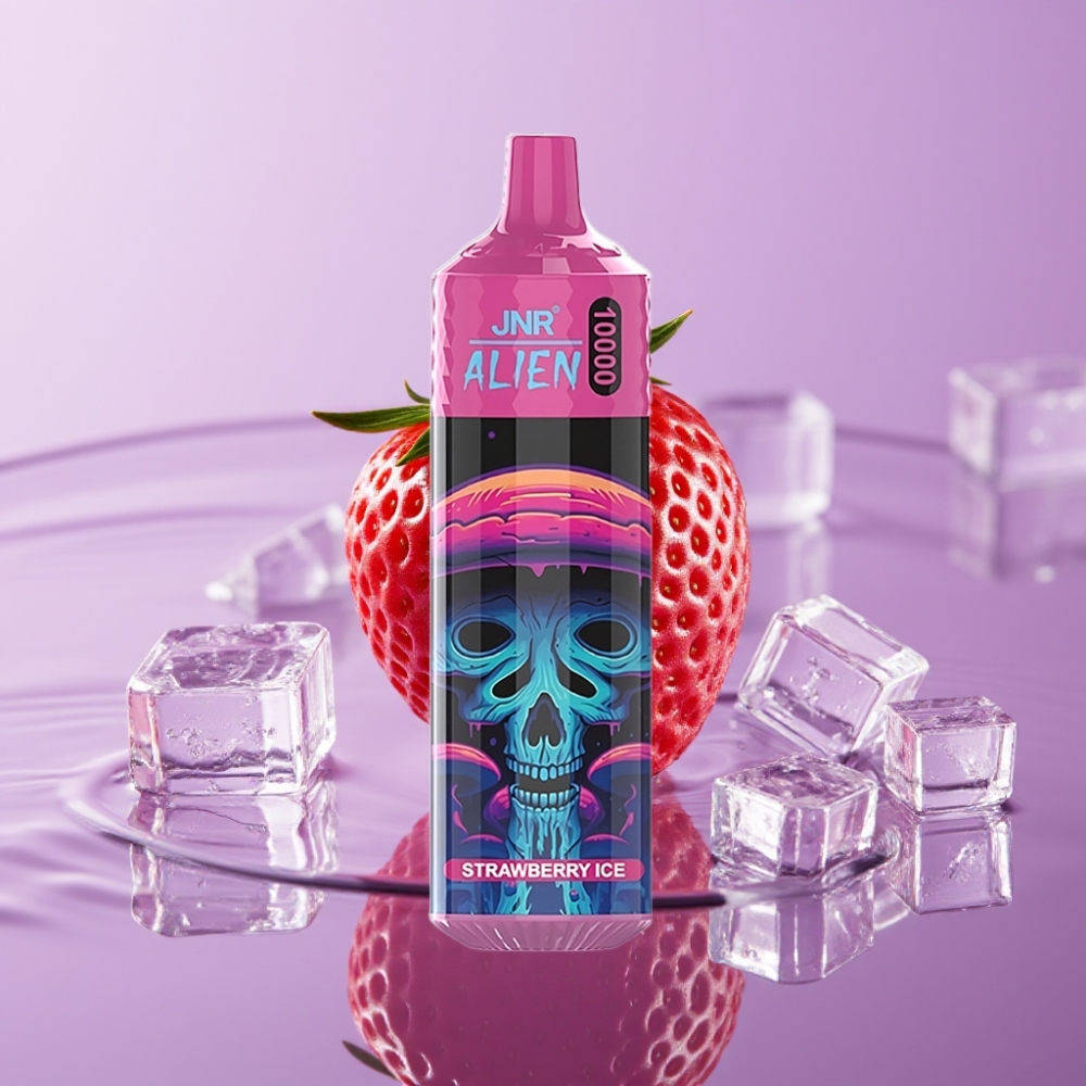 JNR Alien 10000 Puffs ستروبيري آيس - 850mAh، 20ml، شاحن Type-C