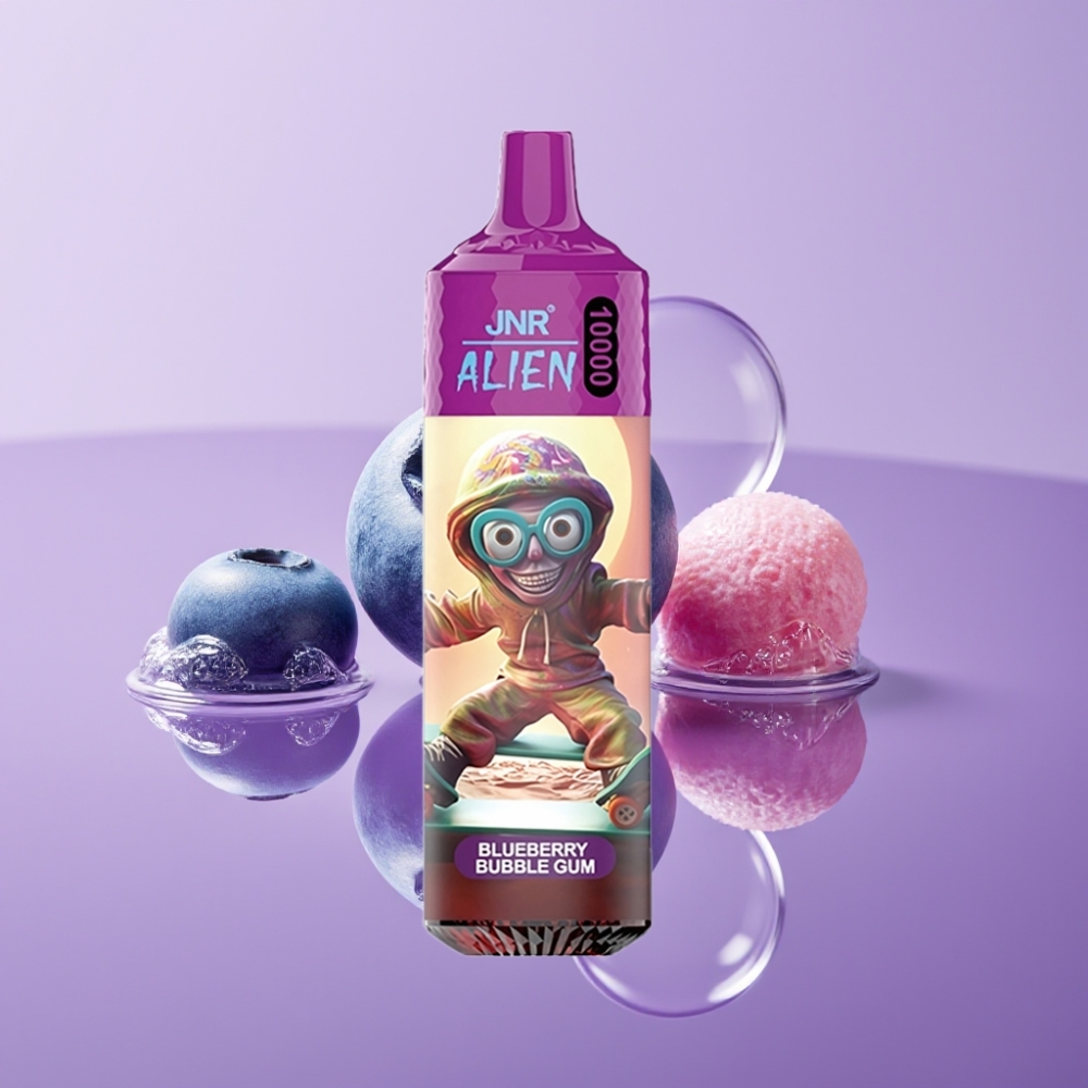 JNR Alien 10000 نَفَس - توت أزرق علكة فقاعية، 850mAh، شحن Type-C، أضواء RGB
