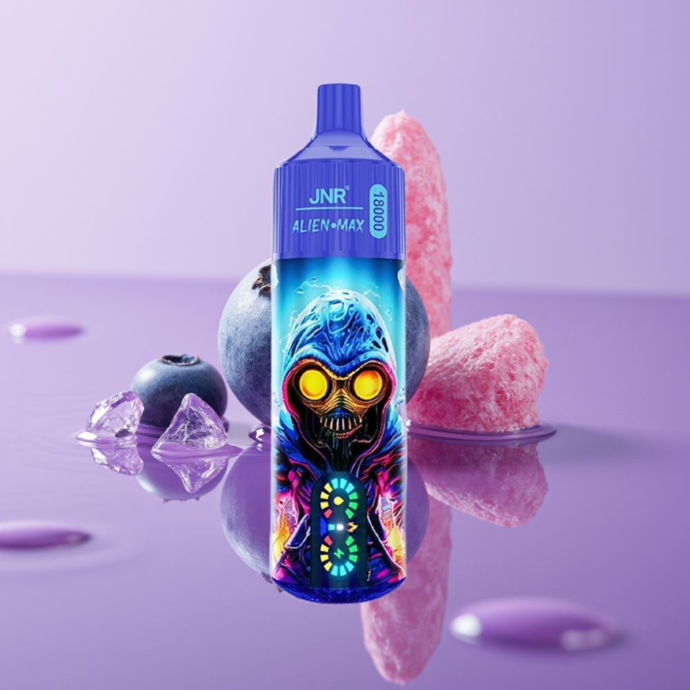 JNR Alien Max 18000 Puffs (علكة التوت الأزرق) بشاشة LED مزدوجة ملف مزدوج 28مل 850مللي أمبير