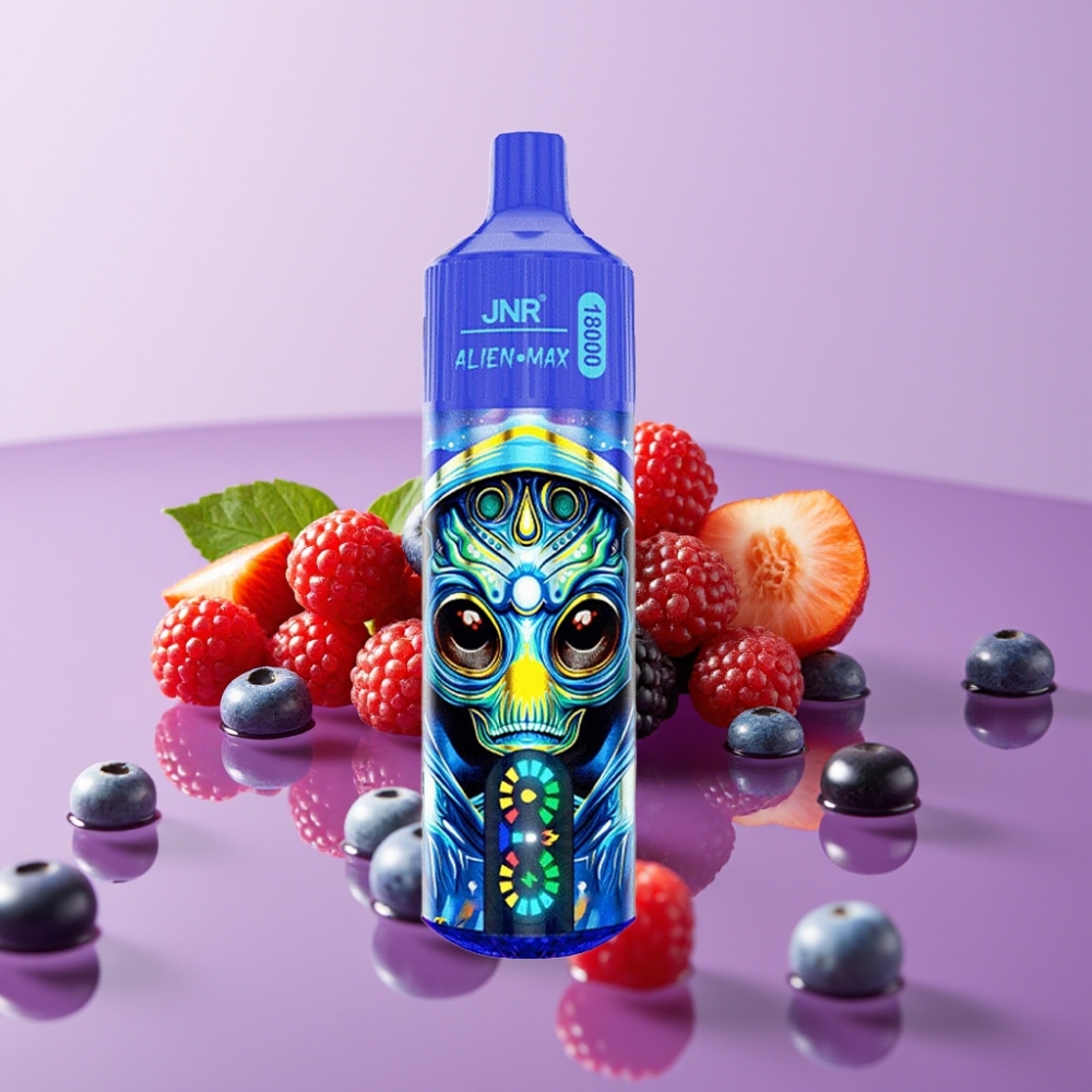 JNR Alien Max 18000 Puffs تبغ إلكتروني - توت مشكل، شاشة LED ذكية، 850mAh، شحن Type-C