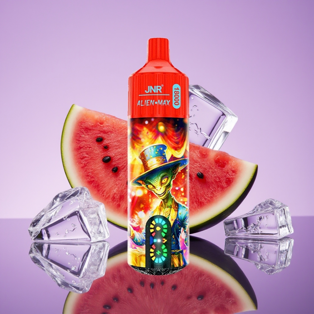 JNR Alien Max 18000 Puffs جهاز تبخير بطارية 850mAh ونكهة بطيخ مثلج وعرض LED ذكي