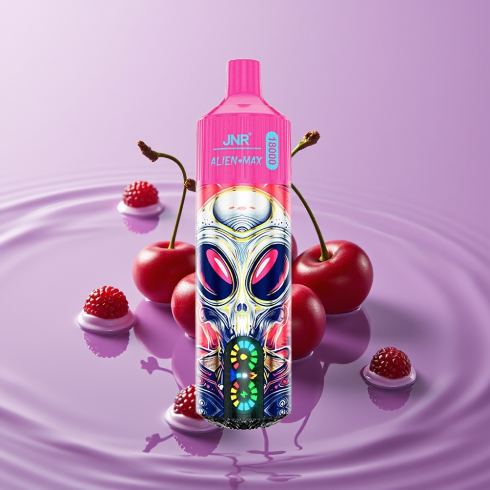 JNR Alien Max 18000 Puffs فاب بنكهة الكرز والتوت - شاشة LED، 28مل، شحن Type-C