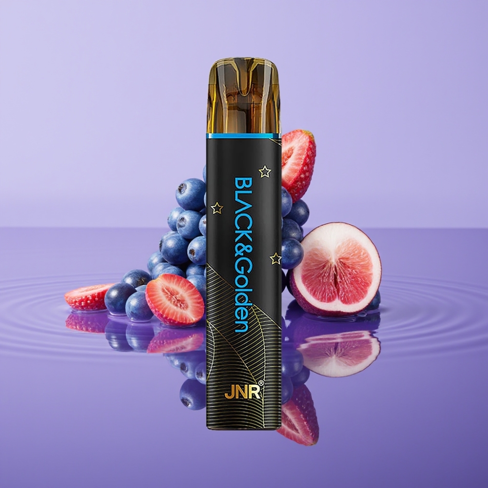 JNR BlackGolden 600+200 نفث سيجارة إلكترونية ذات استخدام لمرة واحدة بنكهة Mr Blue - 800 نفث، 550mAh، 2مل