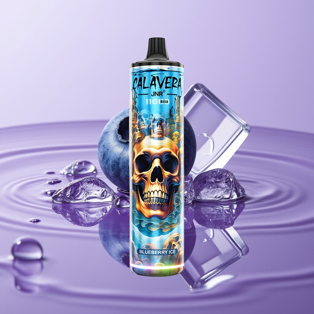 JNR Calavera 11000 Puffs جهاز تبخير قابل للتصريف بنكهة التوت الأزرق المثلج - 850mAh، 21مل، 10ohm