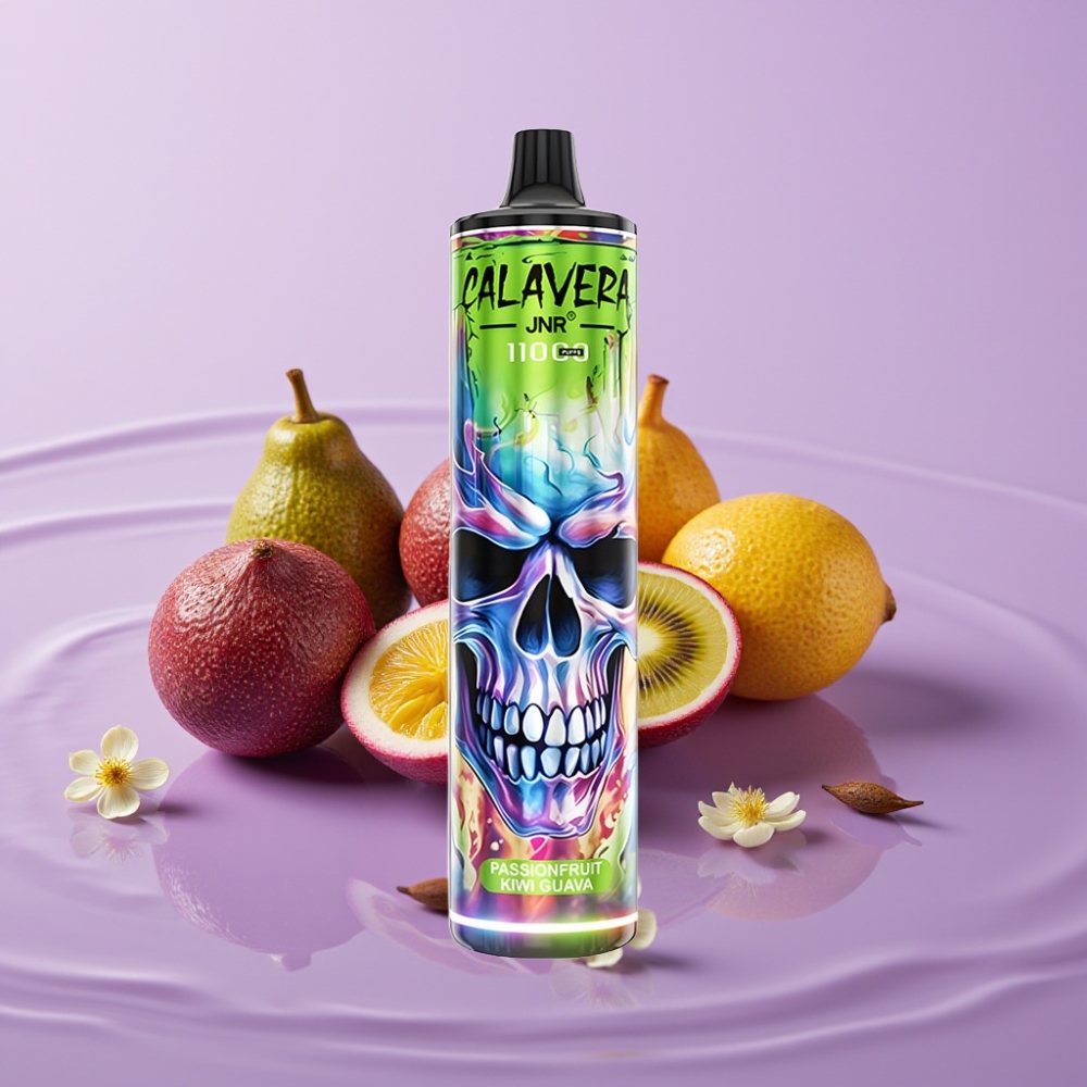JNR Calavera 11000 Puffs جهاز تبخير قابل للتصريف بنكهة فاكهة العاطفة والكيوي والجوافة - 21مل