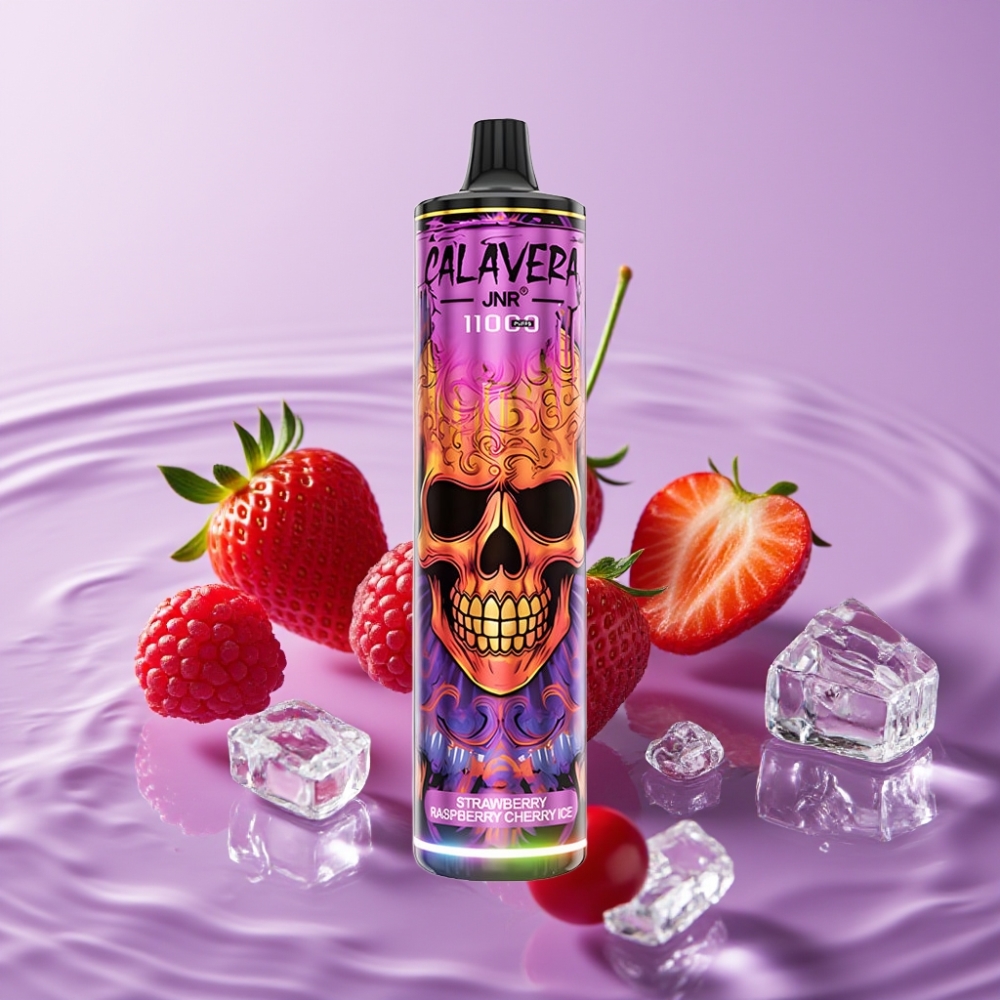 JNR Calavera 11000 Puffs فواح فراولة توت أحمر كرز مثلج، 850mAh 21ml 10ohm
