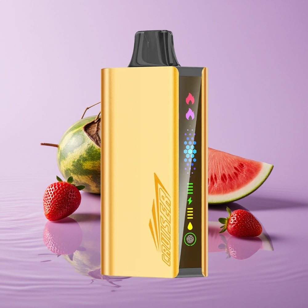 JNR Cruiser 12000 Puffs Strawberry Coconut Watermelon بدون شحن، بطارية 3500 مللي أمبير، شاشة عرض