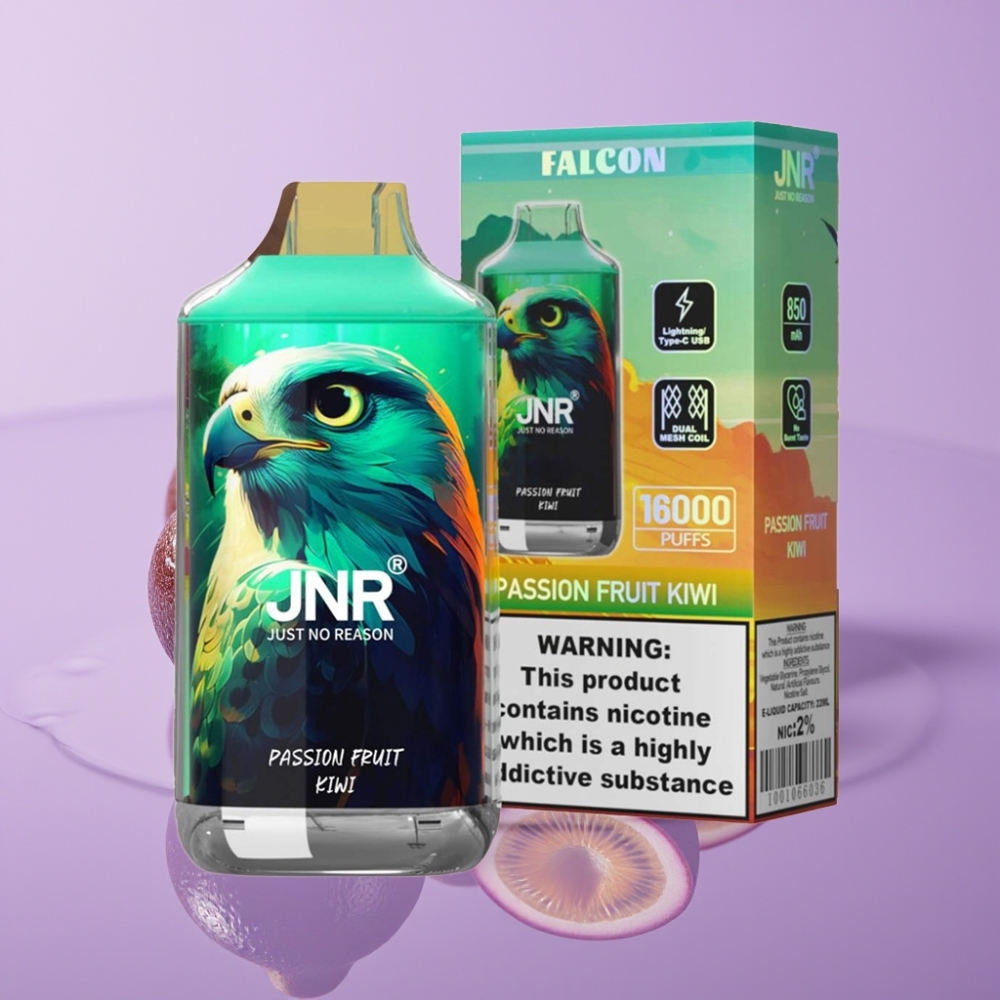 JNR Falcon 16000 Puffs (850mAh 22ml Dual Mesh) - فاكهة العاطفة والكيوي
