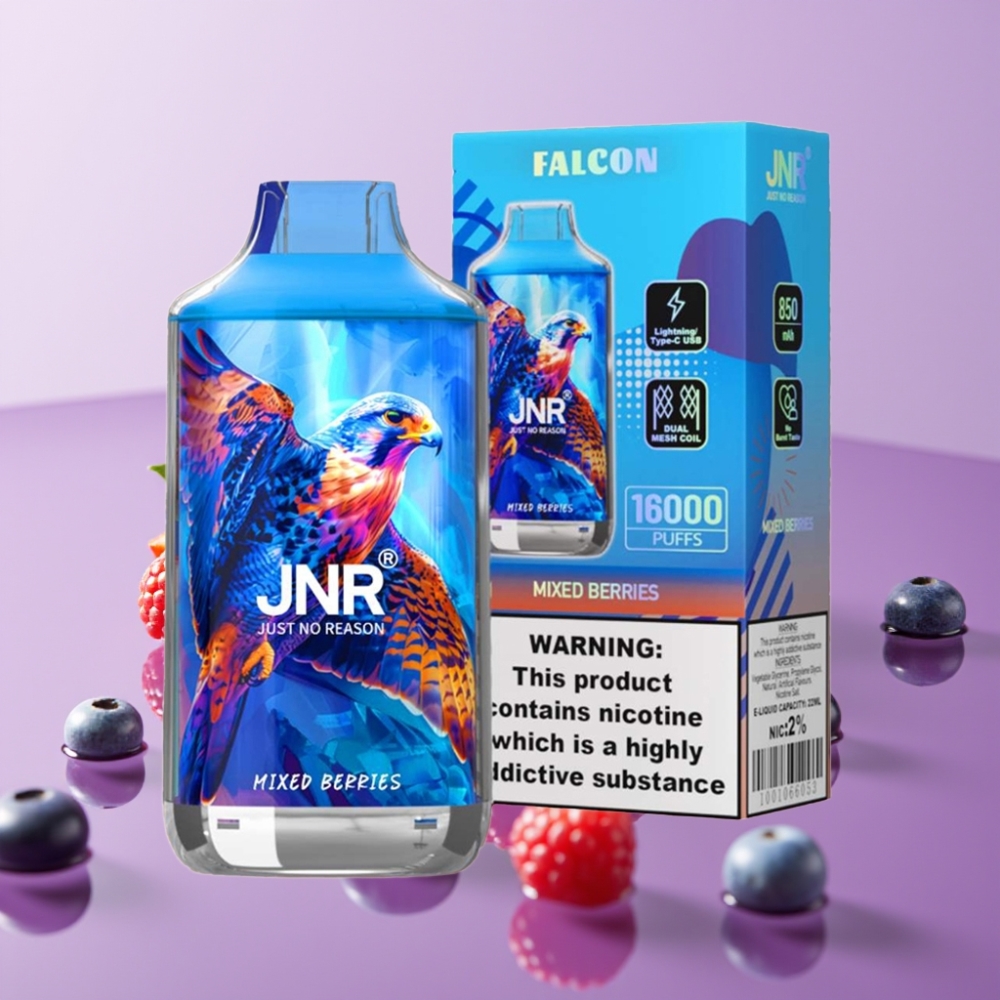 JNR Falcon 16000 Puffs توت مختلط - 850mAh، 22مل، شاشة LED