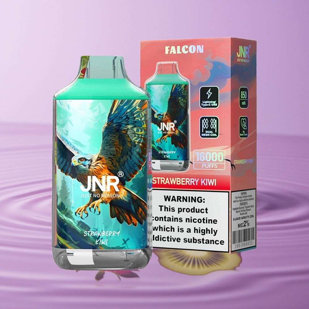 JNR Falcon 16000 Puffs فراولة كيوي - 850mAh، 22ml، شاشة LED