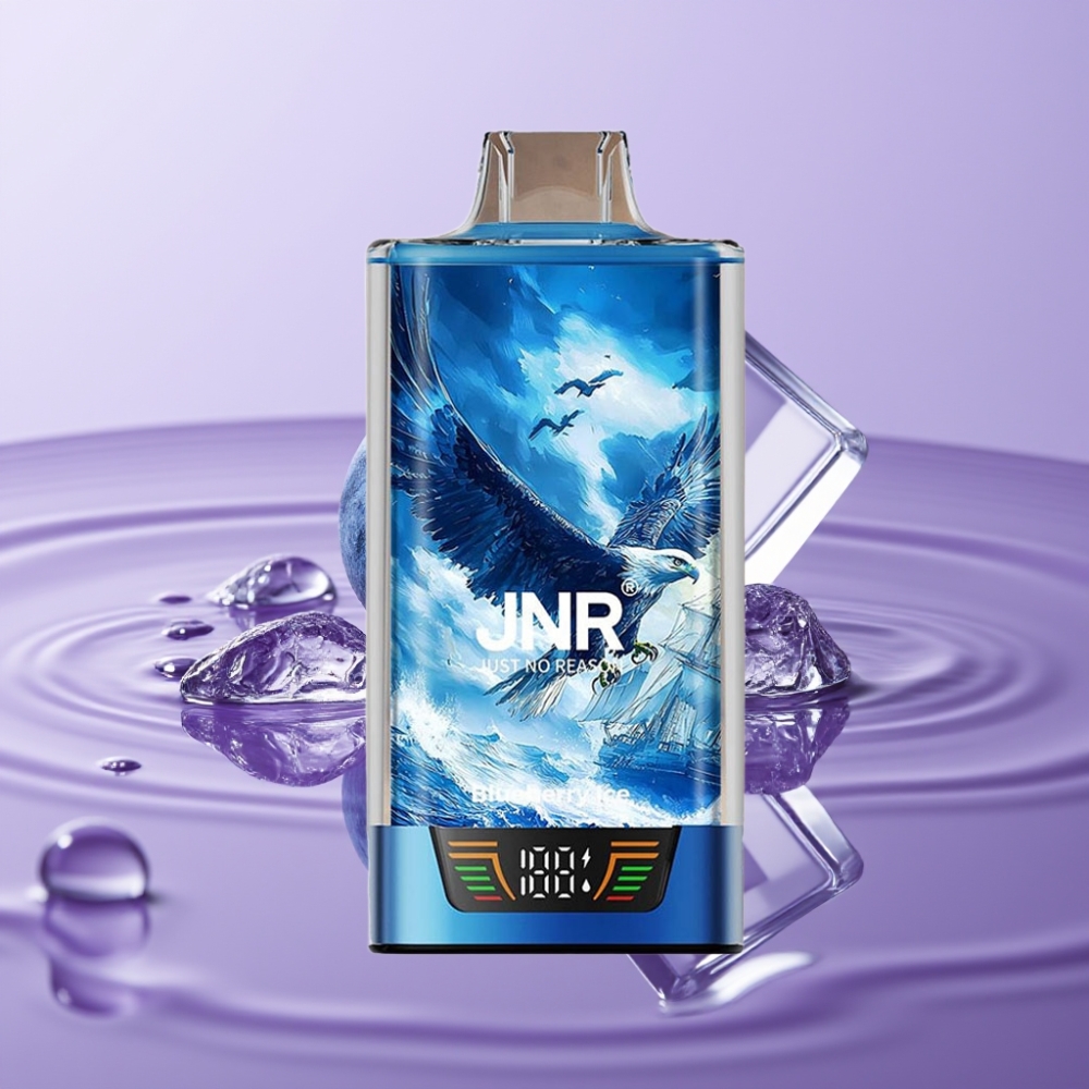 JNR Falcon Pro 28000 بخاخة إلكترونية قابلة للتصريف - توت أزرق مثلج، 30مل، 950مللي أمبير، 28000 نفثة