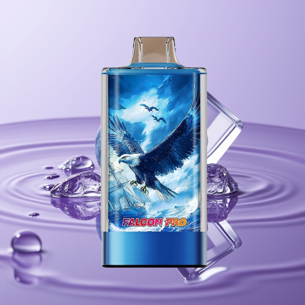 JNR Falcon Pro 28000 بخاخة إلكترونية قابلة للتصريف - توت أزرق مثلج، 30مل، 950مللي أمبير، 28000 نفثة