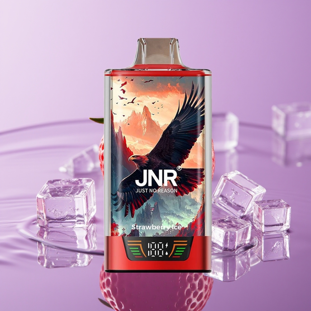 JNR Falcon Pro 28000 سحبة - فراولة آيس، 30مل، 950مللي أمبير، 5 نيكوتين