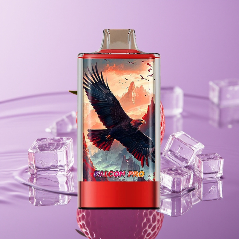 JNR Falcon Pro 28000 سحبة - فراولة آيس، 30مل، 950مللي أمبير، 5 نيكوتين
