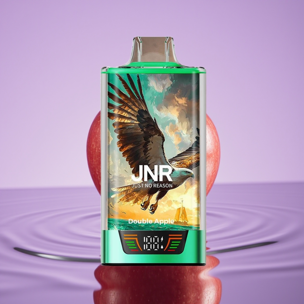 JNR Falcon Pro 28000 شيشة إلكترونية ذات استخدام لمرة واحدة - تفاحتين، 30مل، 28000 نفخة، 5 نيكوتين