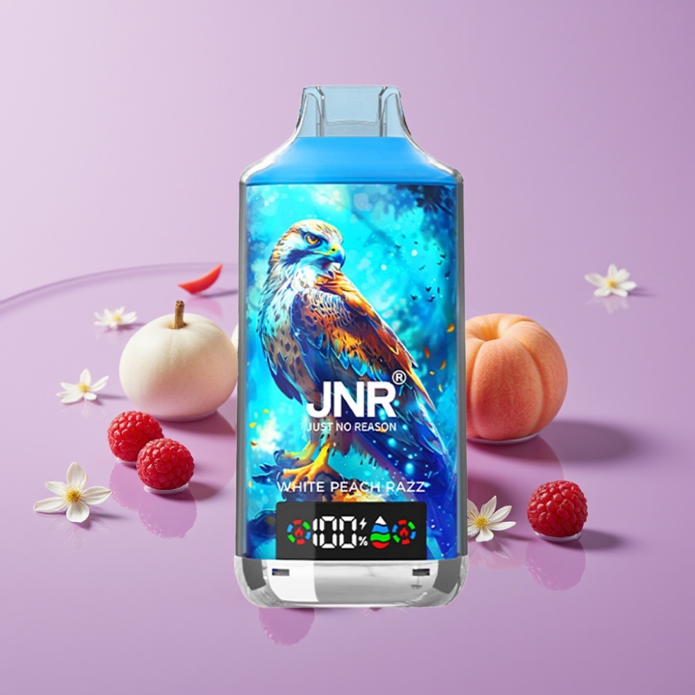 JNR Falcon X 18000 Puffs بخوخ أبيض وتوت - 750mAh، 24ml، شاشة رقمية