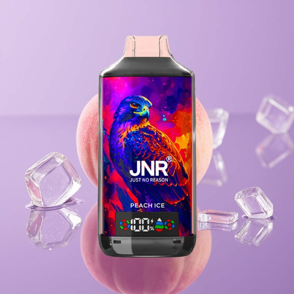 JNR Falcon X 18000 Puffs بخوخ مثلج - 750mAh، 24مل، شاشة رقمية، شحن Type-C