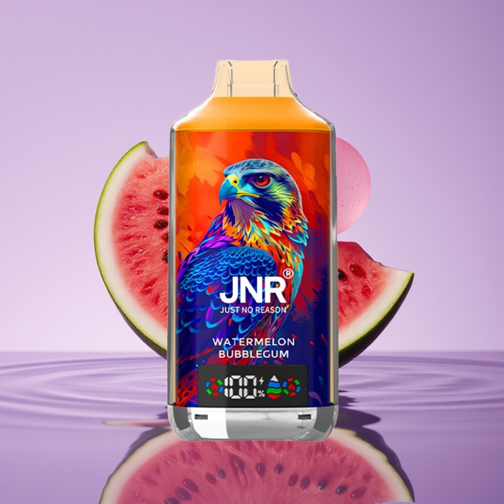 JNR Falcon X 18000 Puffs بطيخ علكة - 750mAh، 24مل، شاشة رقمية، شحن Type-C