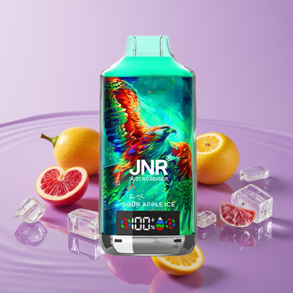 JNR Falcon X 18000 Puffs تفاح حامض مثلج - 750mAh، 24مل، شاشة رقمية، شحن Type-C