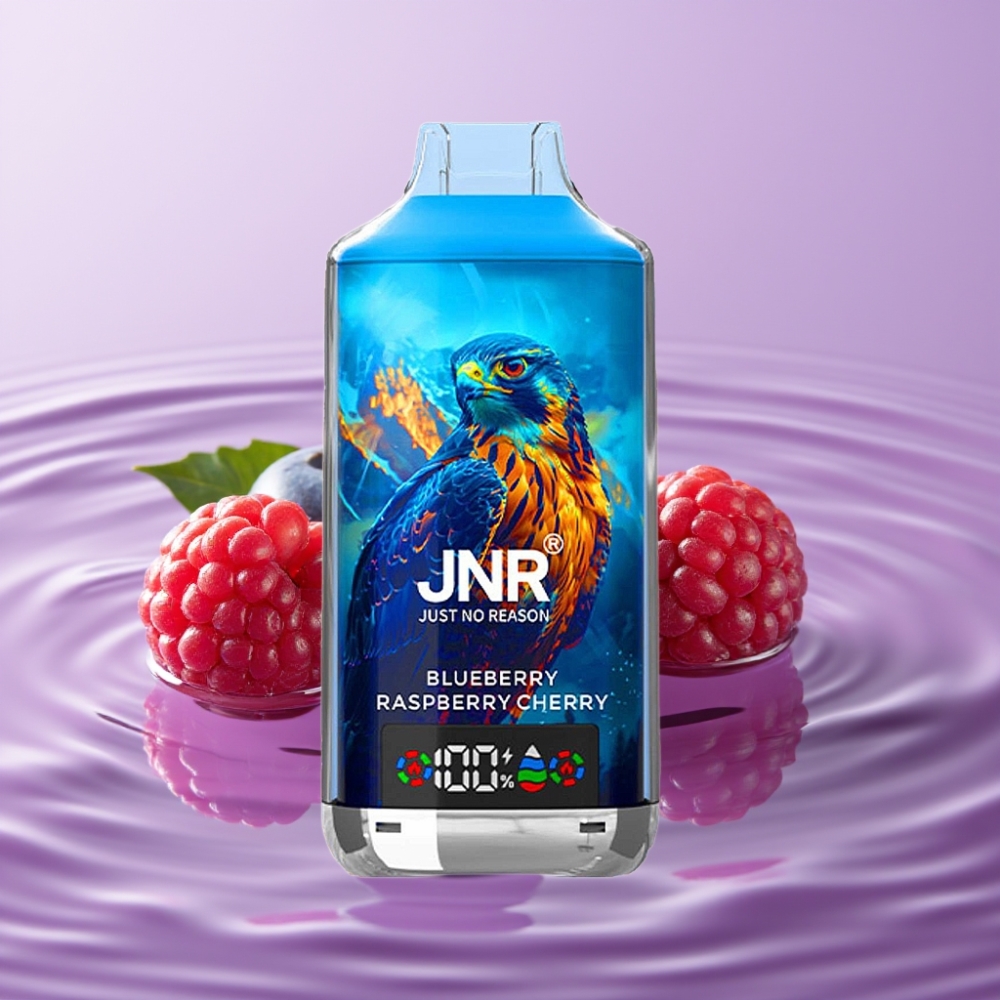 JNR Falcon X 18000 Puffs توت أزرق وتوت عُلّيق وكريز - 750mAh، 24مل، شاشة رقمية، شحن Type-C
