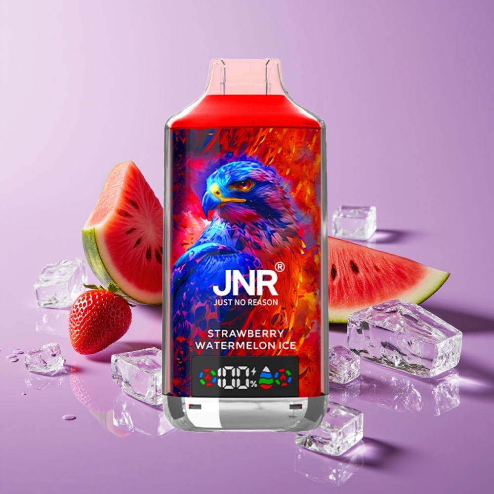 JNR Falcon X 18000 Puffs فراولة بطيخ مثلج - 750mAh، 24ml، شاشة رقمية، شحن Type-C